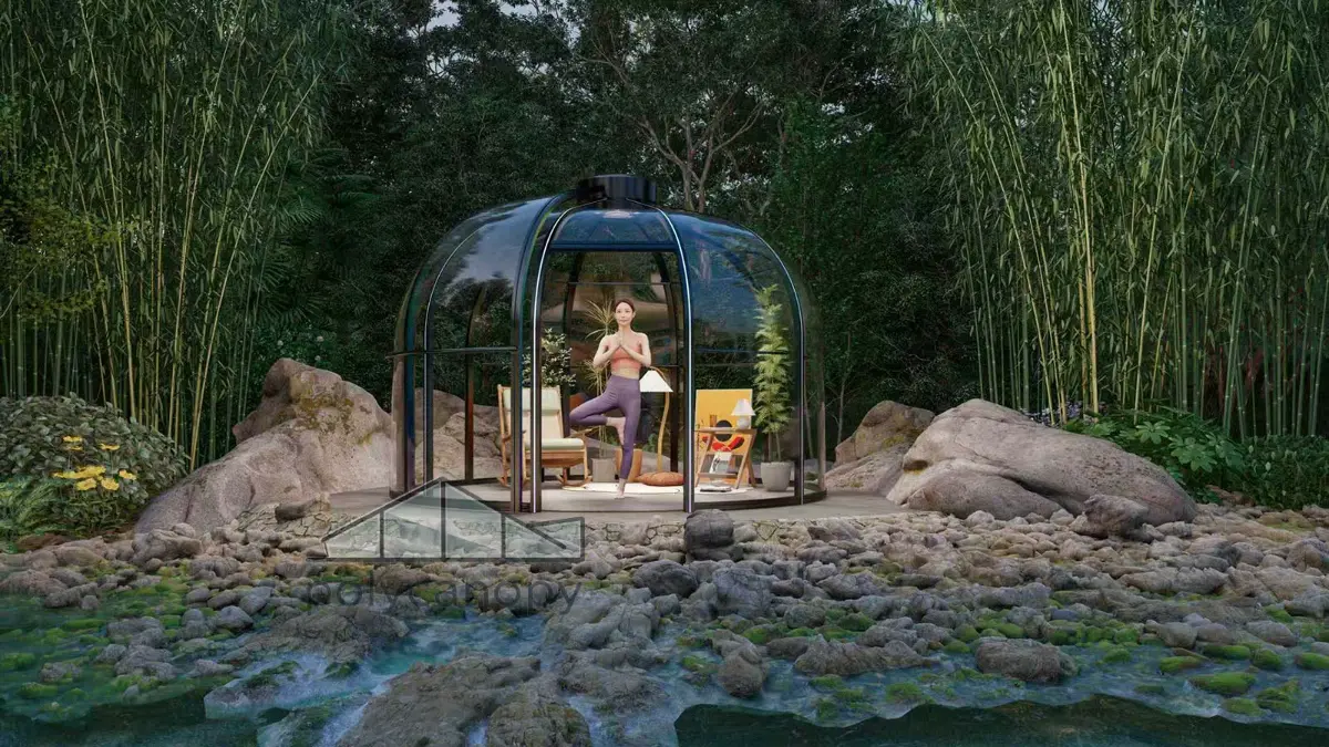 Rotatable Polycarbonate Stargazing Dome โ 360ยฐ Panoramic Outdoor Pod